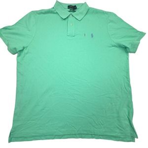 Polo Ralph Lauren Mens Green 2XL Classic Fit Knit 100% Cotton Short Sleeve NWT